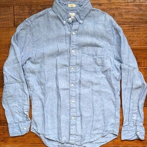 J. Crew Baird McNutt Irish linen Classic fit Button Down Shirt, Size Medium